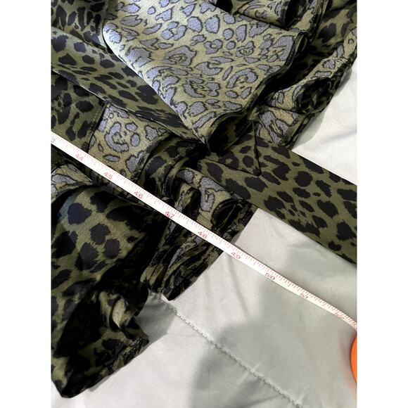 Express Leopard Print Satin Wrap Duster Kimono‎ Midi Dress womens small evening - Picture 10 of 10